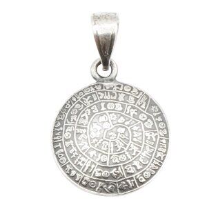 Sterling Silver Ancient Greek Minoan Phaistos Disc Pendant